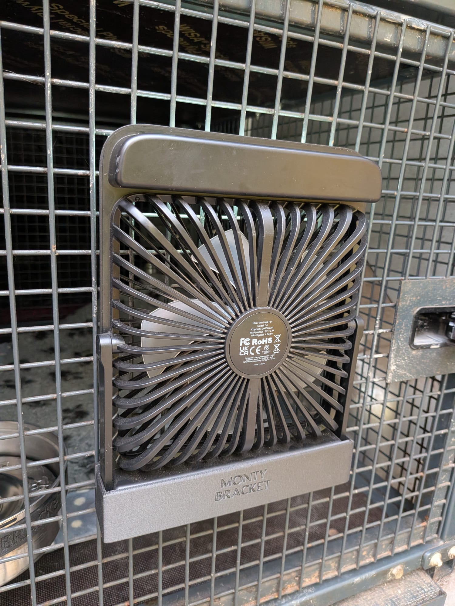 Monty Bracket Cooling Fan and holder